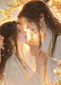 双人插画，言情封面 - 小红书