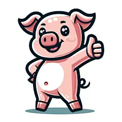 卡通小猪插画矢量图设计素材
