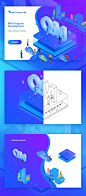 isometric illustration QM about mini program on Behance