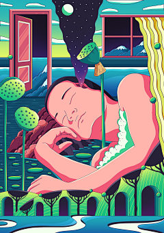 -可乐不加冰吖采集到插画师卷耳