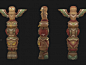 猫头鹰木柱，印第安原始部落图腾柱，图腾崇拜，木头柱子，宗教信仰