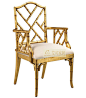 艾可高档实木定制新中式竹节雕刻单椅休闲椅书桌椅简约美式椅子-淘宝网