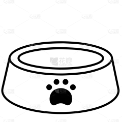 常规内容-图标系列简约风黑色宠物碗图标元素
