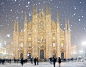 冬季仙境 米兰大教堂
