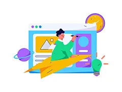 运营插画 | 图源免费EPS文件 |Flat vector illustration of business people operating work scene
