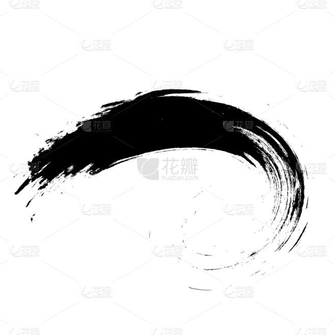 毛笔笔刷基础装饰元素-SVG3