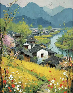 ~小迷糊~采集到恬适宁静 桃花源记