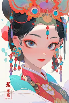 京剧花旦插画绘画