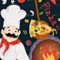 封面背景_19_插图，主题为意大利披萨美食，用于装饰和设计