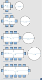 This pin is good because it shows how i would design a table and add additional chairs to it, including the extra measurements that would be required.