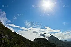 云,山顶,苏瓦,早晨,有包装的,旅途,云景,山脊,远距离,天气