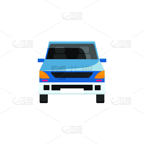 汽车,绘画插图,卡通,平坦的,矢量,蓝色,正面视角,分离着色,车轮,背景分离