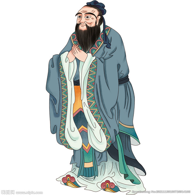 手绘孔子