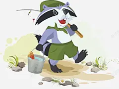 卡通手绘猫钓鱼渔夫高清素材 页面 设计图片 页面网页 平面电商 创意素材 png素材