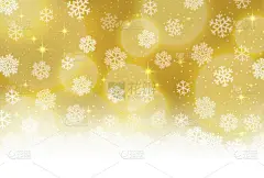 雪花，金色的冬季图像背景材料