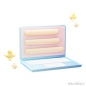 笔记本电脑电脑技术笔记本商务3D图标 laptop computer technology notebook business icon