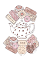 Biscuit and Teapot Illustration. #tea