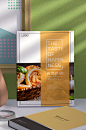 创意背景西式美食宣传画册封面设计-众图网