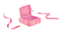 粉色礼物盒彩带