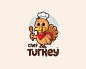 chef turkey 厨师 鸡 小鸡 厨师帽 卡通 插画 动物 商标设计  图标 图形 标志 logo 国外 外国 国内 品牌 设计 创意 欣赏