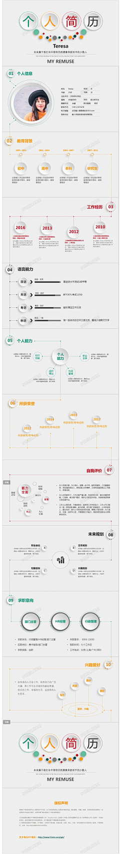 做设计的小舒采集到简历个人介绍