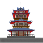 中国风古塔塔楼建筑
