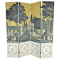 Hand painted Wall Paper Screen 18th century
