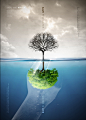 爱护地球保护环境水资源植物土地生态海报