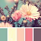 Gentle, spring mix of colors is useful for decoration of a bedroom or the whole apartment in Shabby Chic. This palette consists of muted colors that are so.