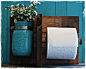 Rustic Toilet Paper Holder. - make the potty room smell good with flowers :): 