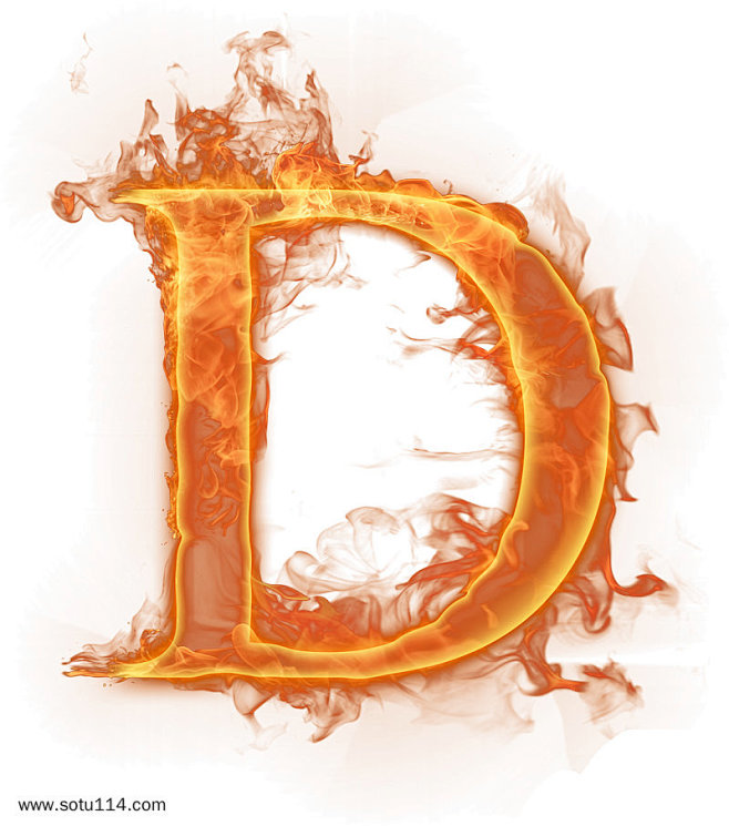 英文字母d火焰特效字