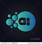 Letter AI Logo Design Vector Illustration with Blue Bubble Abstract.
