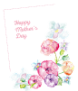 素雅水彩花卉母亲节装饰
