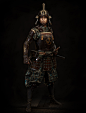 Samurai, Paul Widelski : A samurai steels herself for battle.

Folds are sculpted, spent a lot of time designing all the fabric patterns, engraving and symbols. Progress thread over at polycount:
https://polycount.com/discussion/204199/finished-samurai