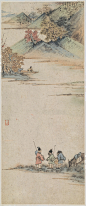 【 精 品 】

明  陈洪绶《杂画十二帧册页》纸本 册页，21.5 x 43.8 cm，纽约大都会艺术博物馆 藏

#遇见艺术##艺术##陈洪绶##写意画##山水画# ​​​​