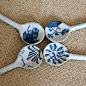 zakka日式仿古陶瓷手绘咖啡勺冰淇淋甜品四色套装创意餐具礼物
