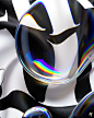 3D CG CGI cinema 4d dispersion distortion glass Liquid type typography  