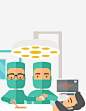 扁平化医院手术室图案 页面网页 平面电商 创意素材