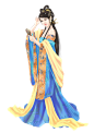 手绘古风人物系列---女PNG、免抠人物、古风免抠图、唯美古风 (599×848)