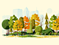 Fall in the City building park wood pine nature flower grass foliage skyline tree leaves