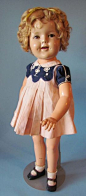 VINTAGE 27” FLIRTY ORIGINAL COMPOSITION SHIRLEY TEMPLE DOLL BY IDEAL, circa 1936: 