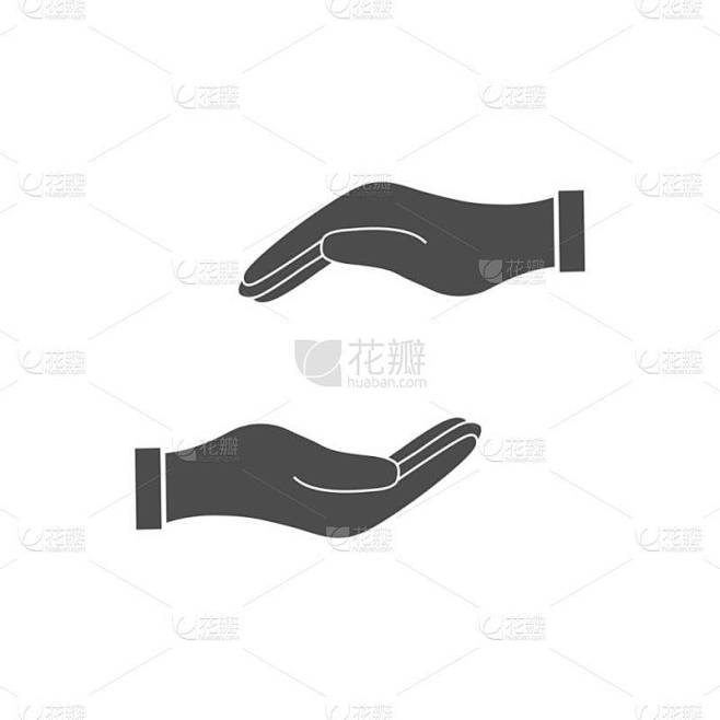 帮助手图标。矢量插画, 平面设计.