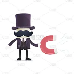 可爱的卡通魔术师