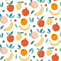 Cute fruit mix seamless pattern background design