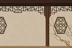 工笔画展板背景设计素材