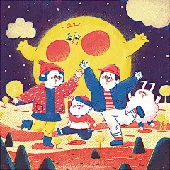 来自画师@肥小白FatBai 的新年主题作品，
这组作品配色多用撞色，作品灵感来源于日常生活，
用表情化的方式赋予食物生命，希望食物看起来活泼俏皮。
插画多以一家三口的日常生活细节为创作来源，希望给看的人以温暖的感觉。
#插画分享# ​​​​