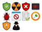 10个恶意软件病毒防护图标集