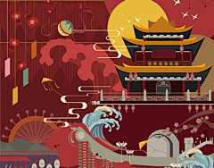 qinfengjin采集到電商（國潮/手繪）