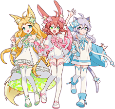 舞萌-花瓣网|陪你做生活的设计师 | らっくす FESTiVAL」に登場するキャラクター紹介ページ。でらっくま、らん、どりー、タップ、イーチ ...