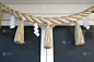 Shimenawa或神圣的稻草绳或神圣的稻草花饰